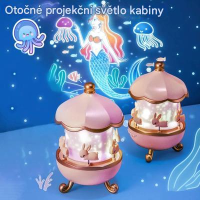 (30% Sleva) 3D světelná noční obloha s houpačkou pro králíka