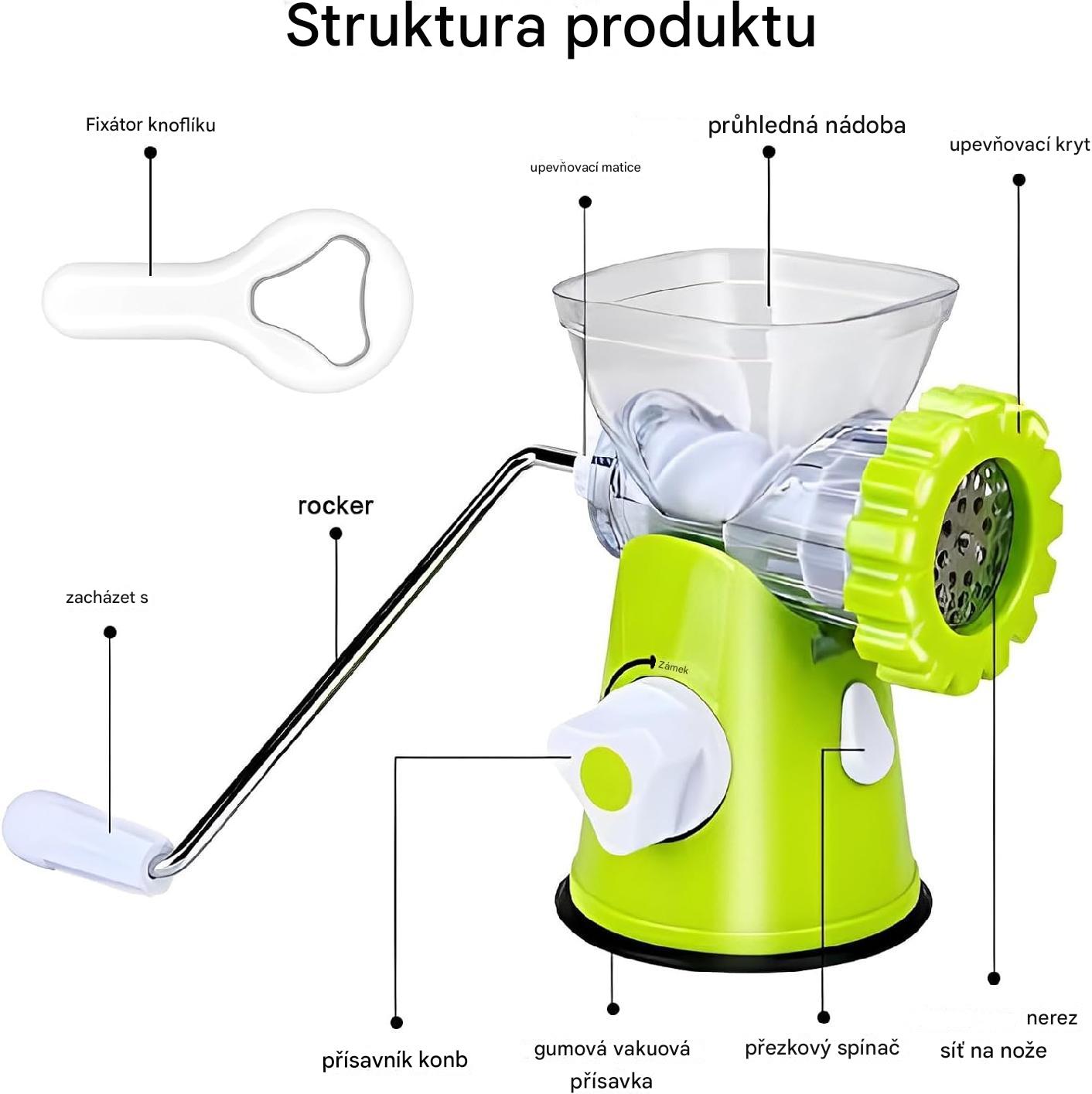 (30% sleva) Ruční mlýnek na maso, Ruční výrobník klobás