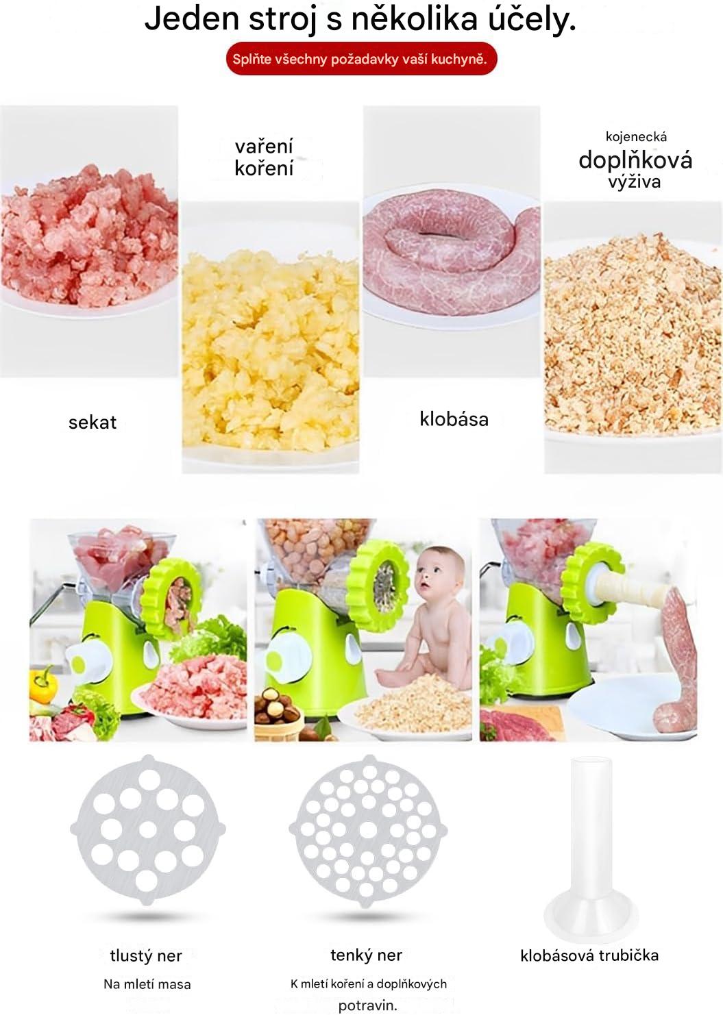 (30% sleva) Ruční mlýnek na maso, Ruční výrobník klobás