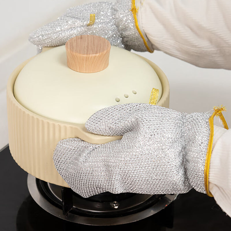 (30% sleva) Silver wire dishwashing gloves are antibacterial, waterproof, and heat-insulated.