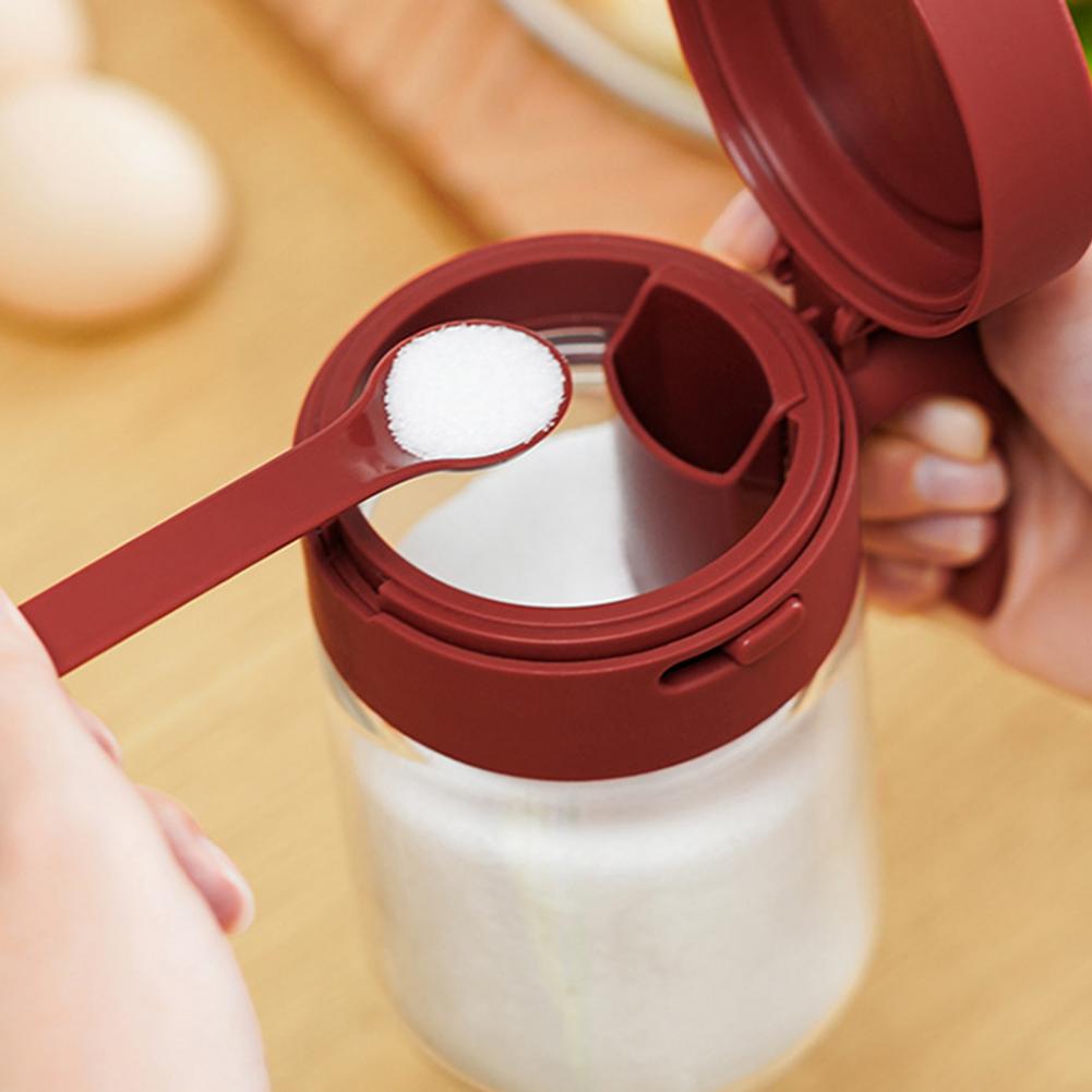 (30% sleva) High quality shatterproof glass spice jar, with separate moisture-proof spoon compartment