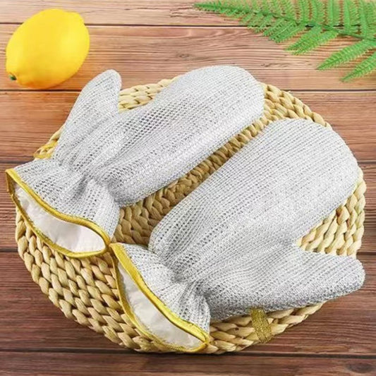 (30% sleva) Silver wire dishwashing gloves are antibacterial, waterproof, and heat-insulated.